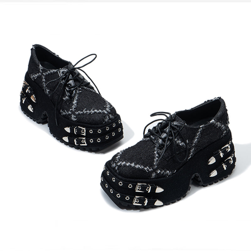 Lolita punk denim platform shoes LS0831