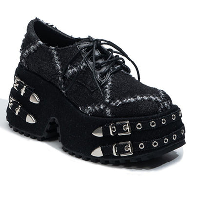 Lolita punk denim platform shoes LS0831