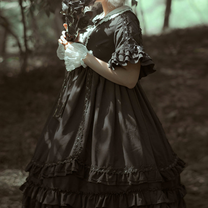 Lolita Dark Gothic OP Dress LS0875