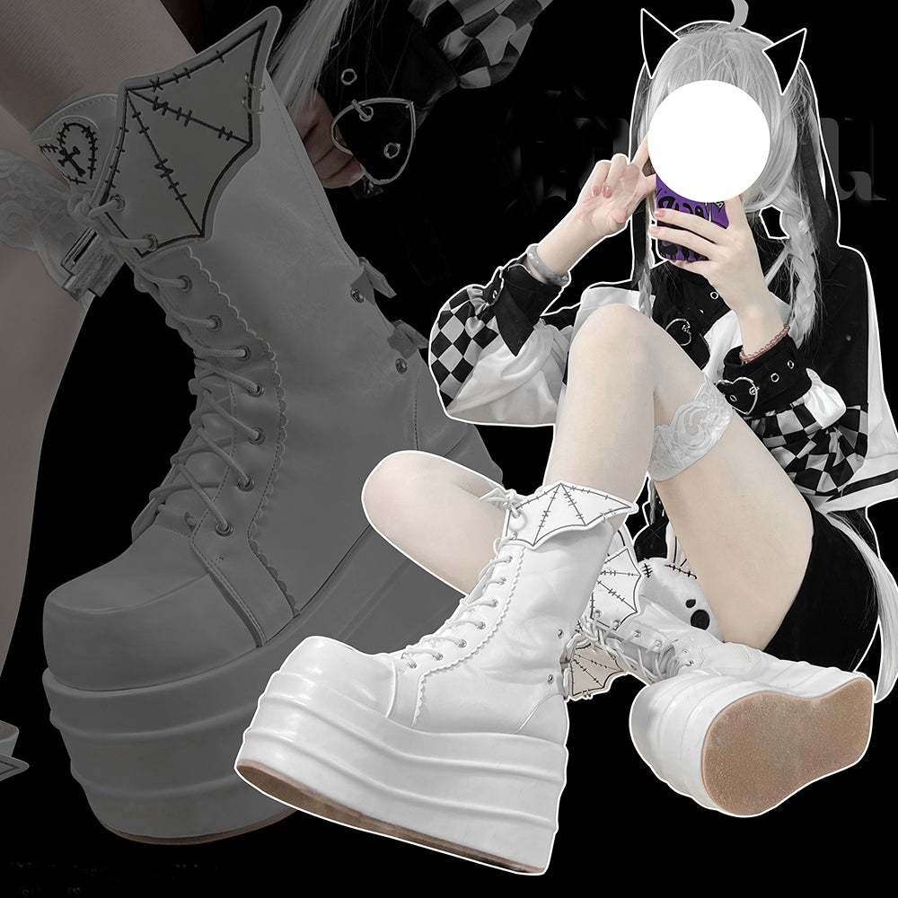 Lolita Devil Punk Y2K Boots LS0847