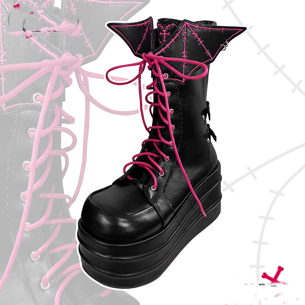 Lolita Devil Punk Y2K Boots LS0847