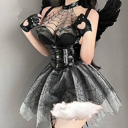 Lolita Gothic Little Devil Lace cos bodysuit LS0885