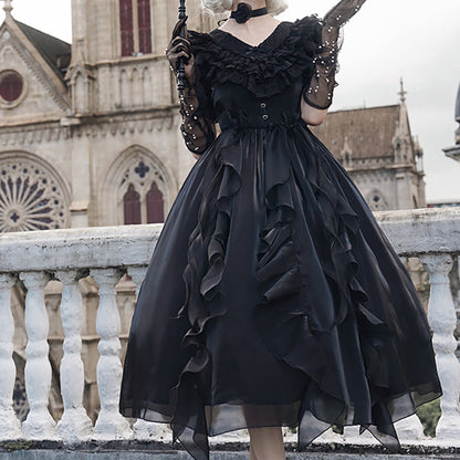 Lolita Gothic Punk Bow Dress LS0894