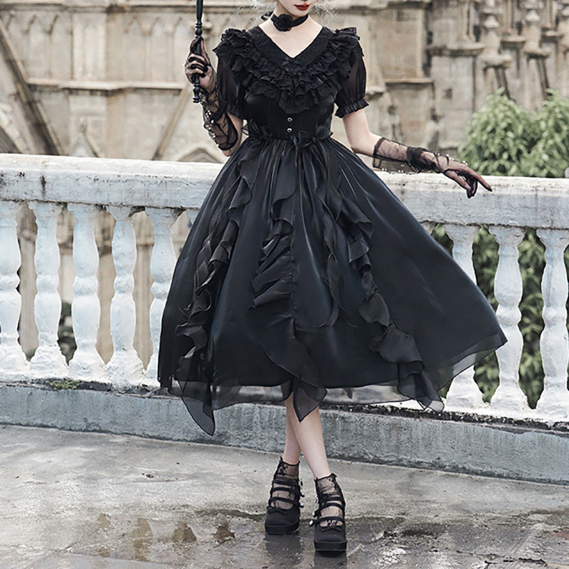 Lolita Gothic Punk Bow Dress LS0894