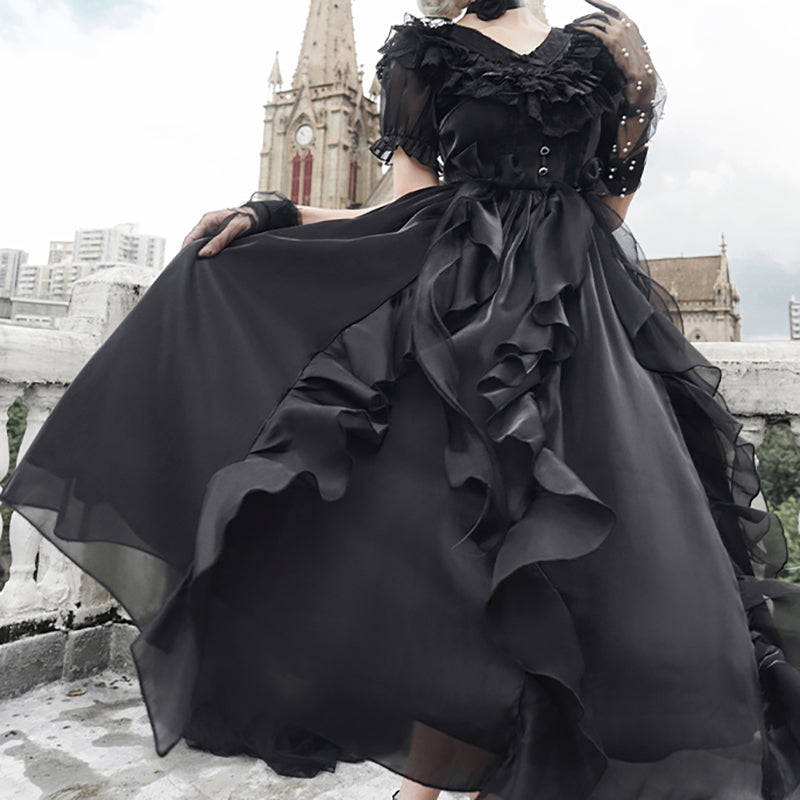 Lolita Gothic Punk Bow Dress LS0894