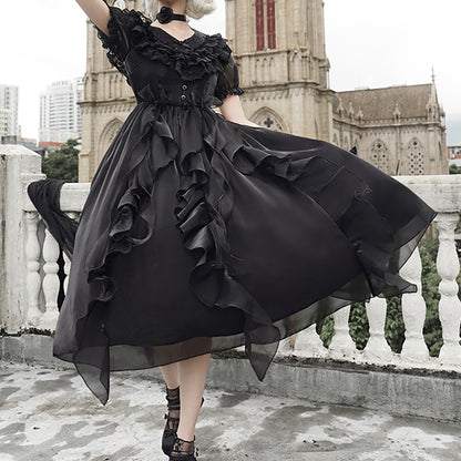 Lolita Gothic Punk Bow Dress LS0894