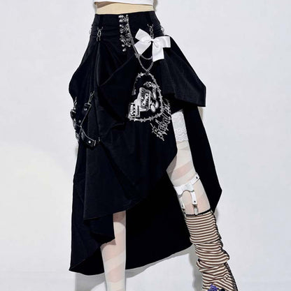 Lolita Gothic Punk Dark Short Skirt LS0909