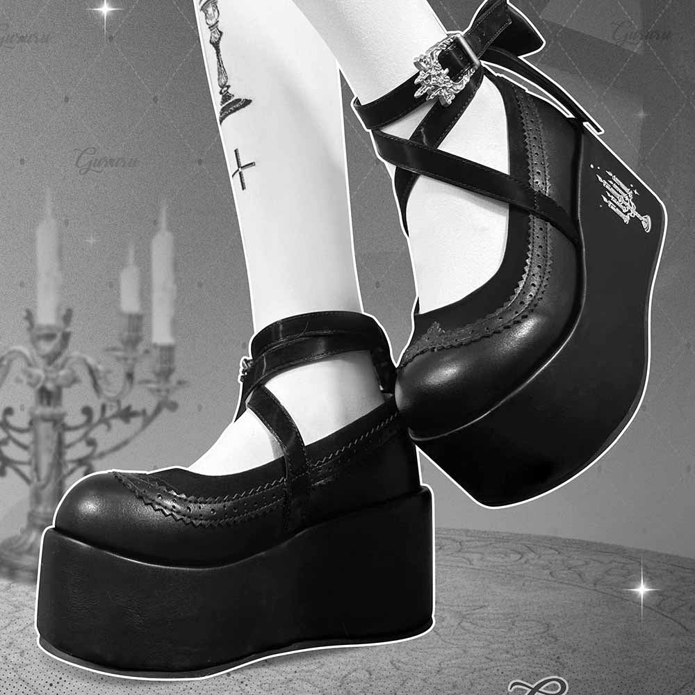 Lolita Gothic Punk Y2K Mary Jane Shoes LS0901