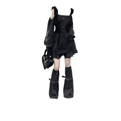 Lolita Gothic Y2K lace sweatshirt leg warmers LS0789