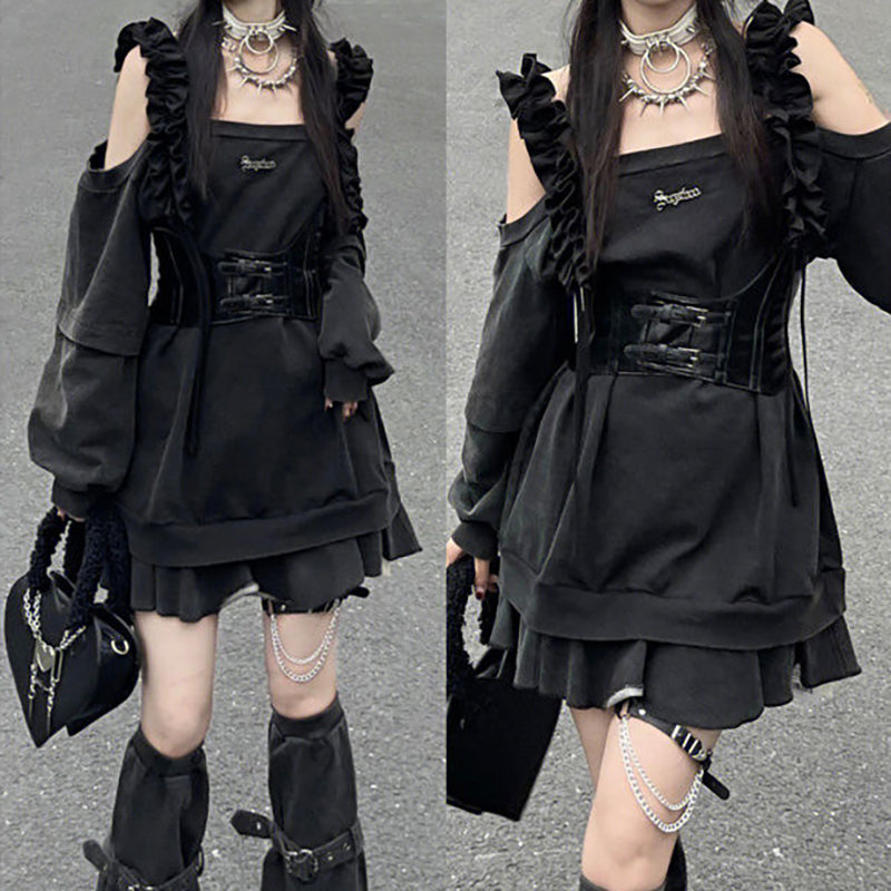 Lolita Gothic Y2K lace sweatshirt leg warmers LS0789