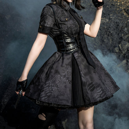 Lolita Gothic nurse uniform OP dress LS0902