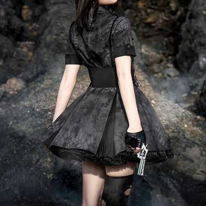 Lolita Gothic nurse uniform OP dress LS0902