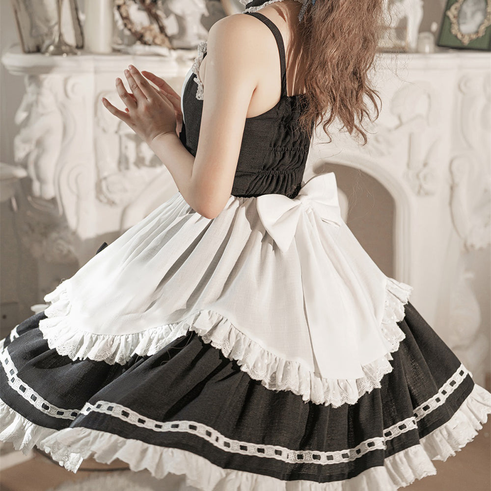 Lolita Halloween Gothic COS maid dress LS0888