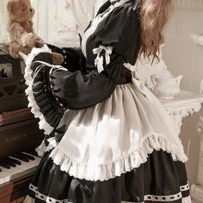 Lolita Halloween Gothic COS maid dress LS0888