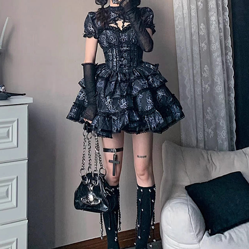 Lolita Punk Gothic Ballet JSK Dress LS0882