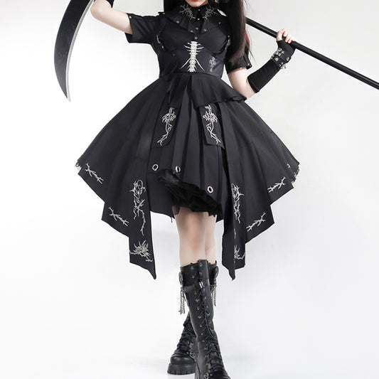 Lolita Dark Gothic Punk OP Dress LS0845