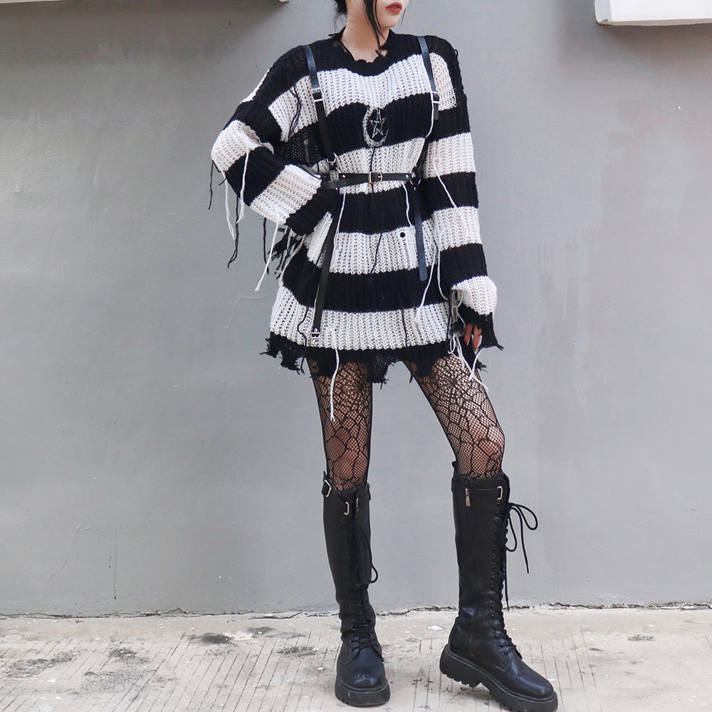 Lolita punk striped sweater LS0835