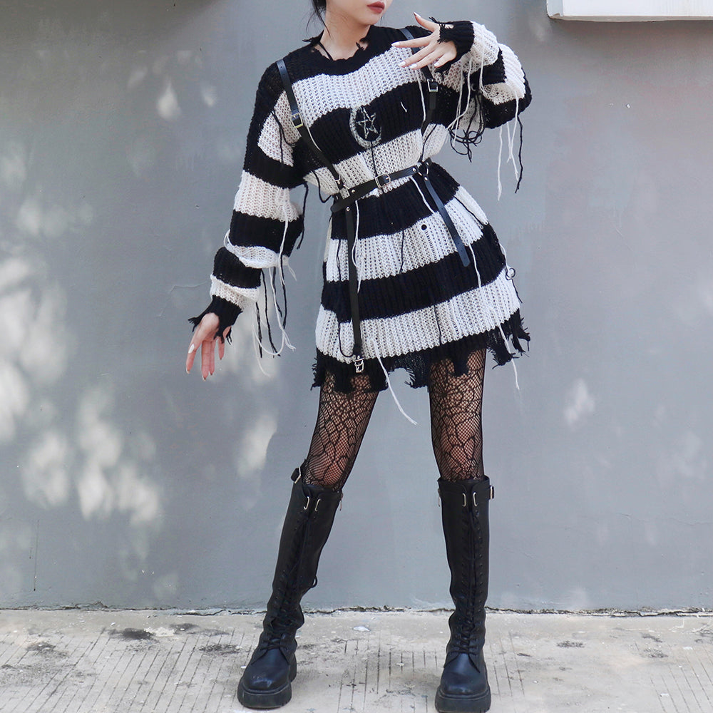 Lolita punk striped sweater LS0835