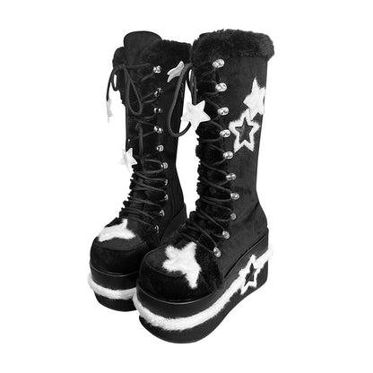 Lolita Punk Y2K Fluffy Boots LS0881