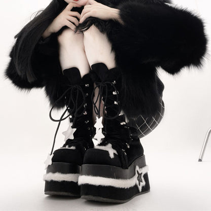 Lolita Punk Y2K Fluffy Boots LS0881