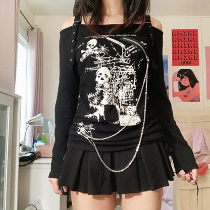 Lolita Y2K skull top LS0849