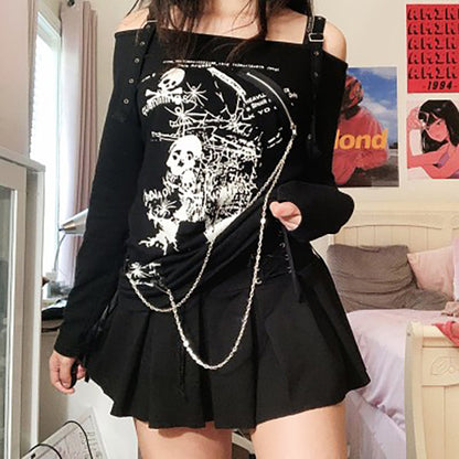 Lolita Y2K skull top LS0849