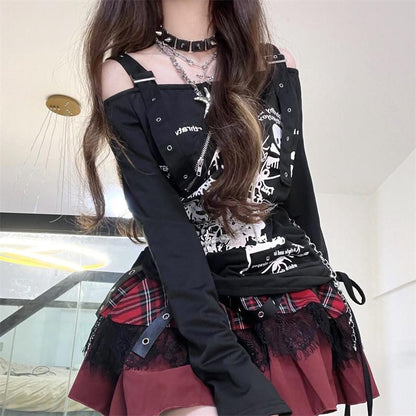 Lolita Y2K skull top LS0849