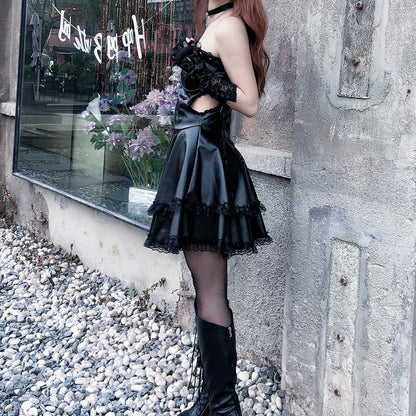 Lolita Punk Gothic PU Dress LS0832