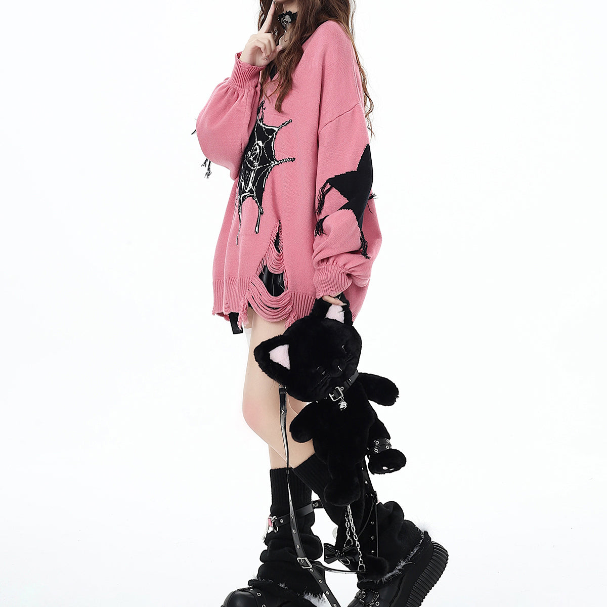 Lolita punk star knitted sweater LS0790