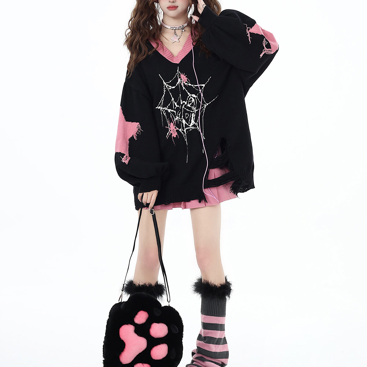 Lolita punk star knitted sweater LS0790