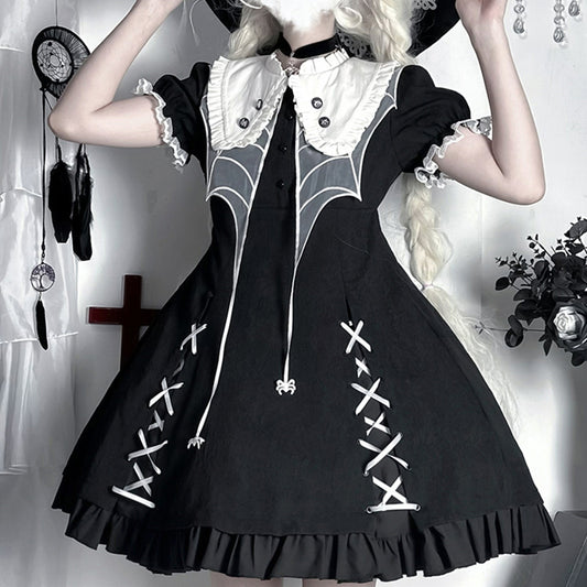 Лолита готическая горничная платье на Хэллоуин в стиле панк LS0606
