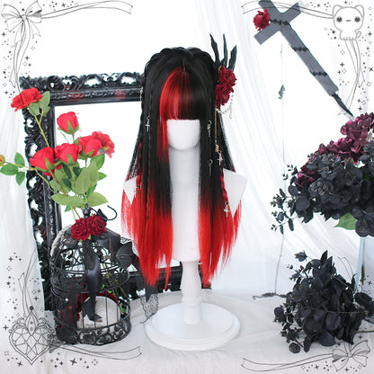 Lolita dark Y2K long straight hair LS0816