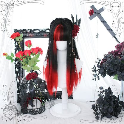 Lolita dark Y2K long straight hair LS0816