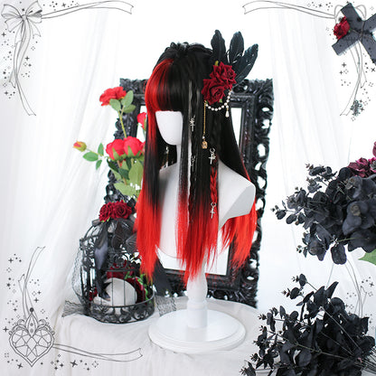 Lolita dark Y2K long straight hair LS0816