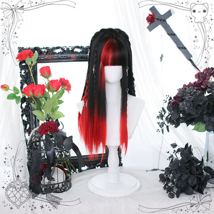 Lolita dark Y2K long straight hair LS0816