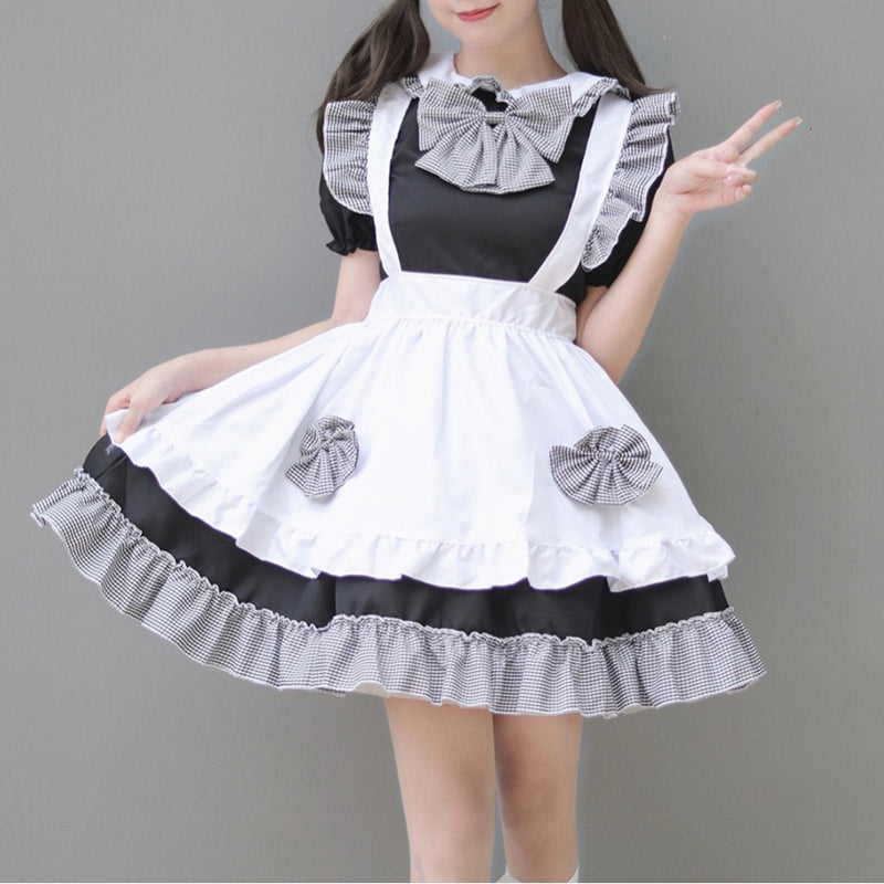 Lolita maid JK plaid dress LS0708