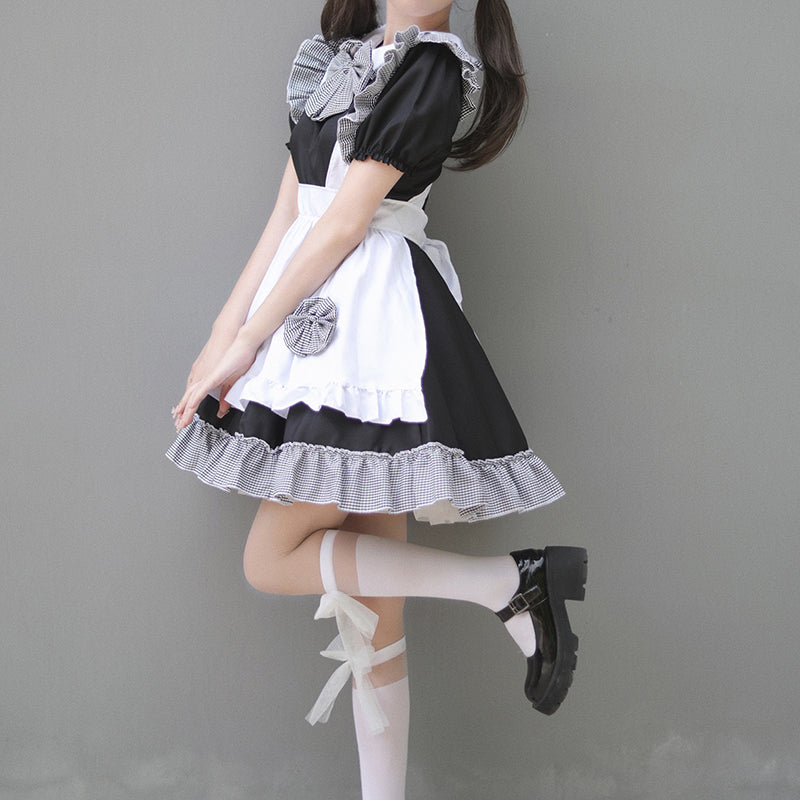 Lolita maid JK plaid dress LS0708