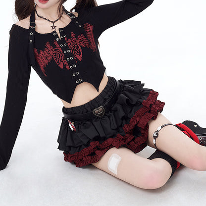 Lolita Punk Gothic Y2K Short Skirt LS0840