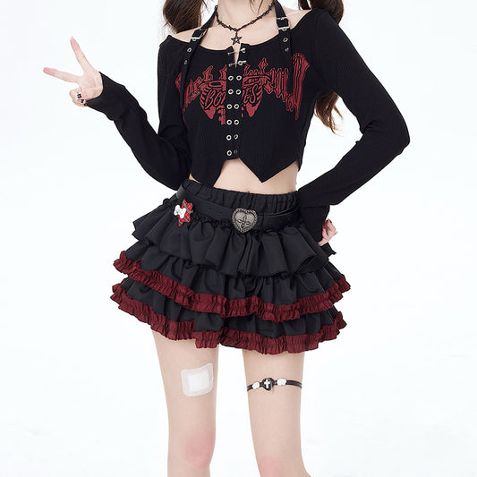 Lolita Punk Gothic Y2K Short Skirt LS0840