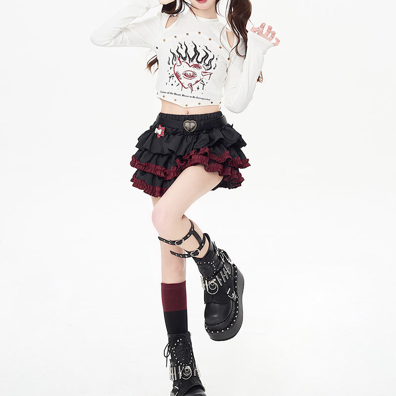 Lolita Punk Gothic Y2K Short Skirt LS0840