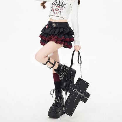 Lolita Punk Gothic Y2K Short Skirt LS0840