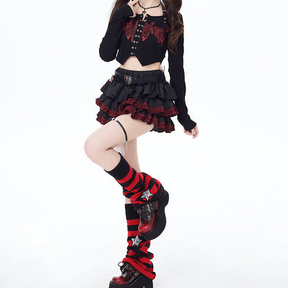 Lolita Punk Gothic Y2K Short Skirt LS0840