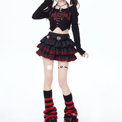 Lolita Punk Gothic Y2K Short Skirt LS0840