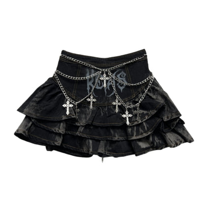 Lolita rock Y2K skirt LS0825