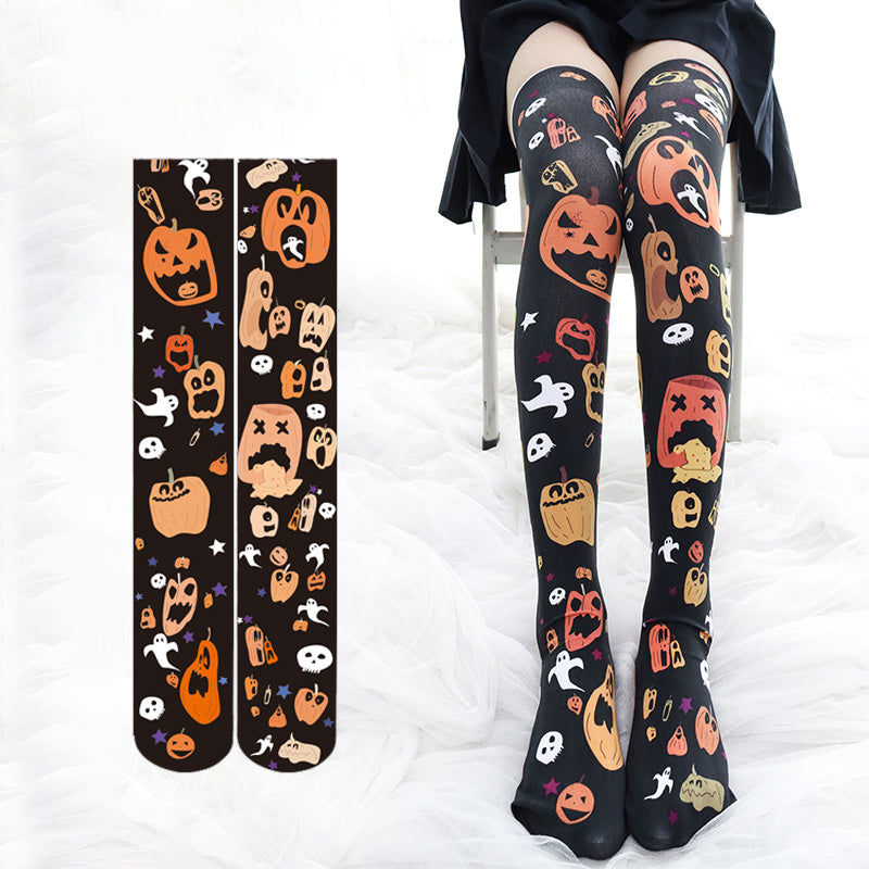 Lolita Gothic Halloween Pumpkin Socks LS0753