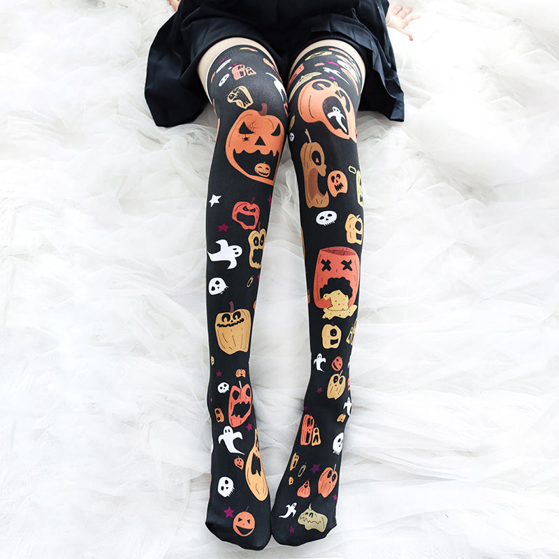 Lolita Gothic Halloween Pumpkin Socks LS0753