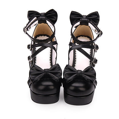Lolita shoes bow high heels LS0560