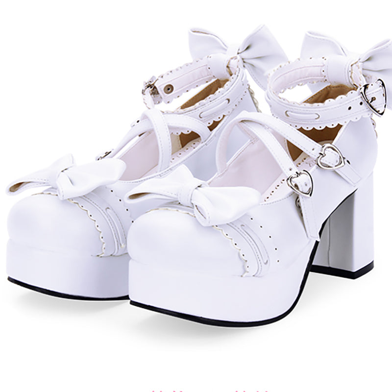 Lolita shoes bow high heels LS0560
