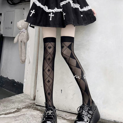 Lolita Tall Heart Socks LS0510