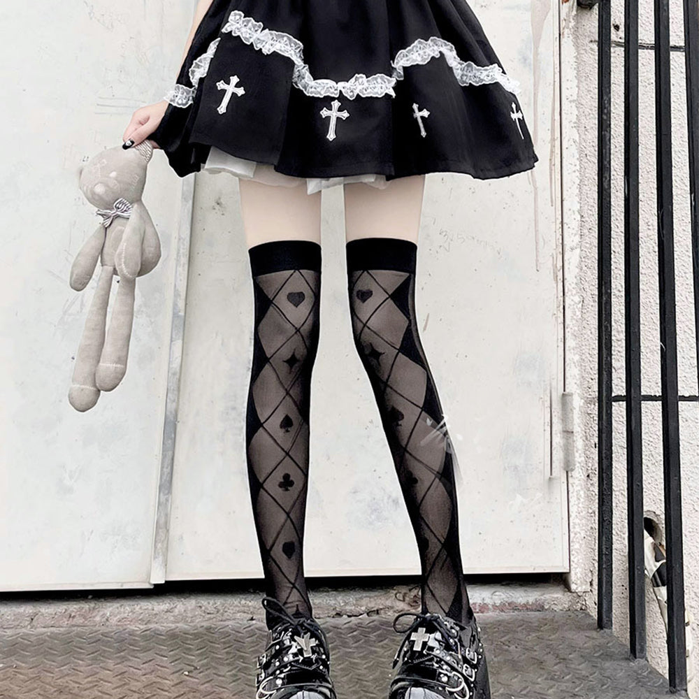 Lolita Tall Heart Socks LS0510